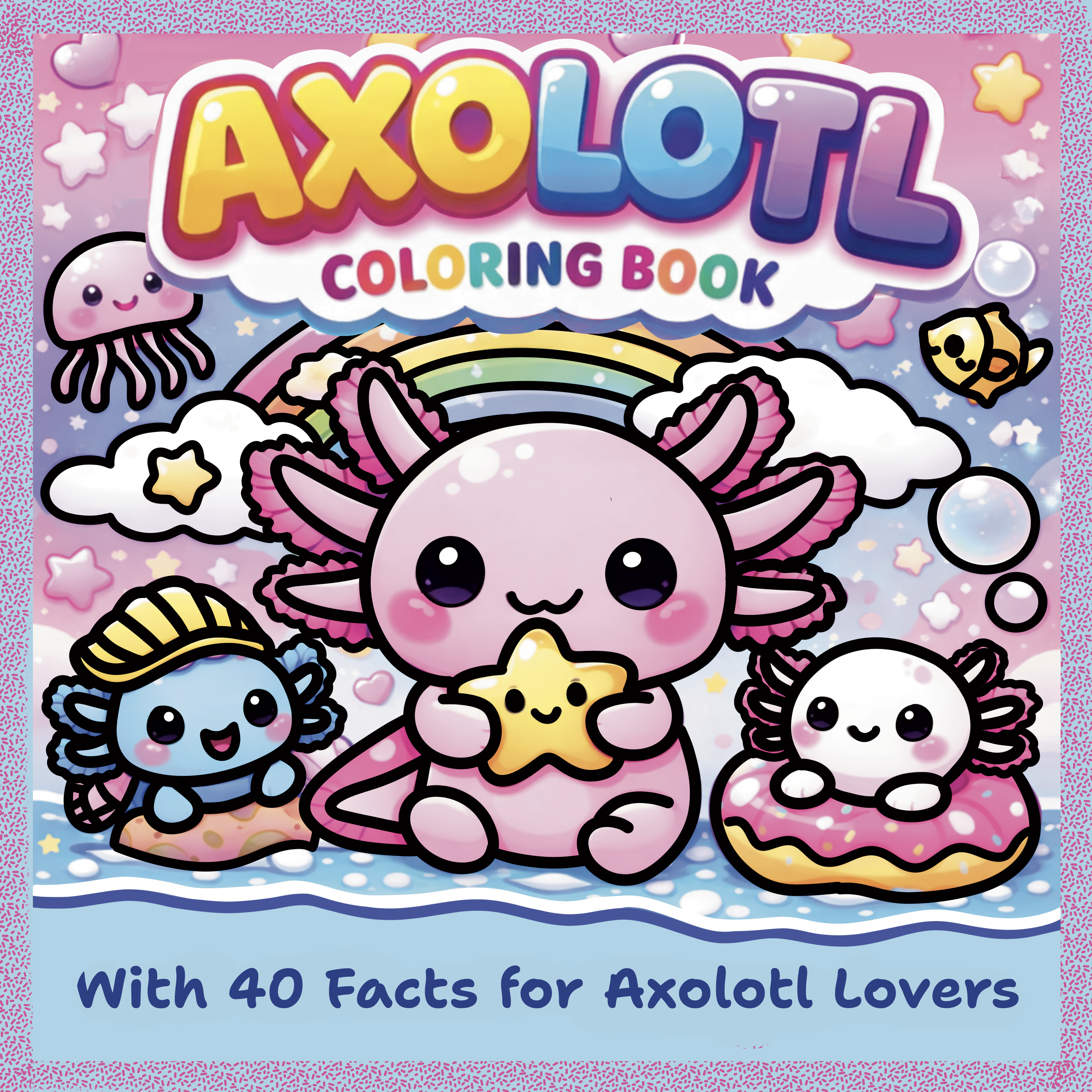 Axolotl Fact and Coloring Book cover